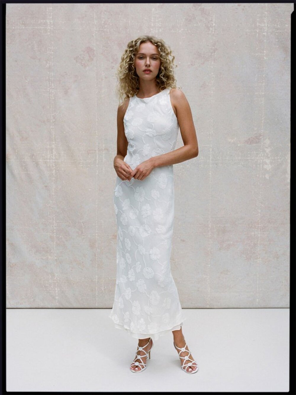 Realisation Par Carla Dress Silk Wrap Midi NWT Size M Floral White Bridal